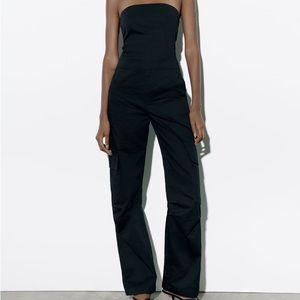 NWT zara cargo strapless jumpsuit
